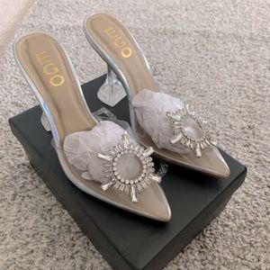 COPY - NWT Clear embellished heels